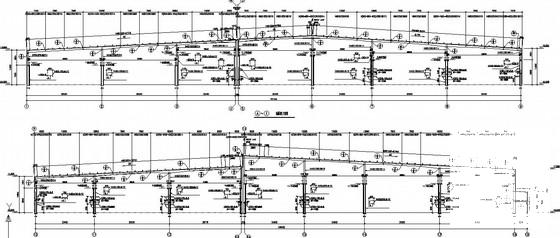 197米跨门式刚架带牛腿厂房刚架结构CAD施工图纸 - 1