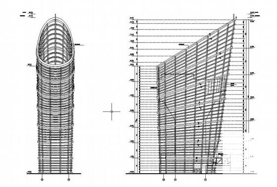 高层桩基础钢结构结构CAD施工图纸(平面布置图) - 2