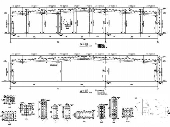 22（20）米跨门式刚架结构机电公司厂房结构CAD施工图纸(平面布置图) - 5