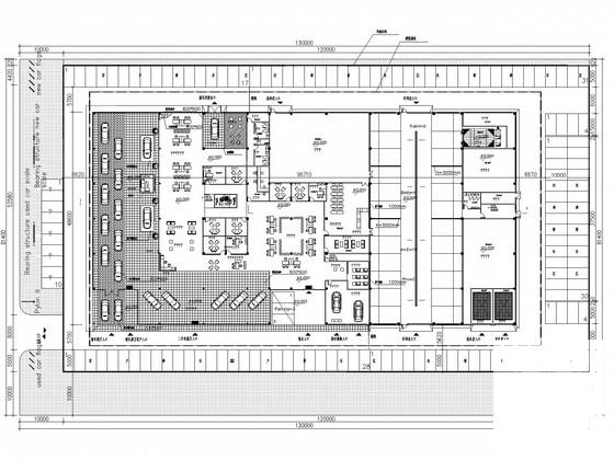 两层汽车4S店楼钢结构CAD施工图纸(独立基础含建施) - 1