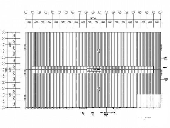 单层三跨门刚结构石业公司厂房结构CAD施工图纸 - 2