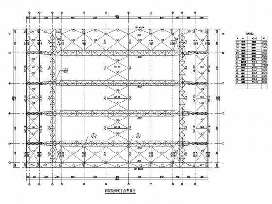 单层钢桁架结构体育馆结构CAD施工图纸（6度抗震）(平面布置图) - 2