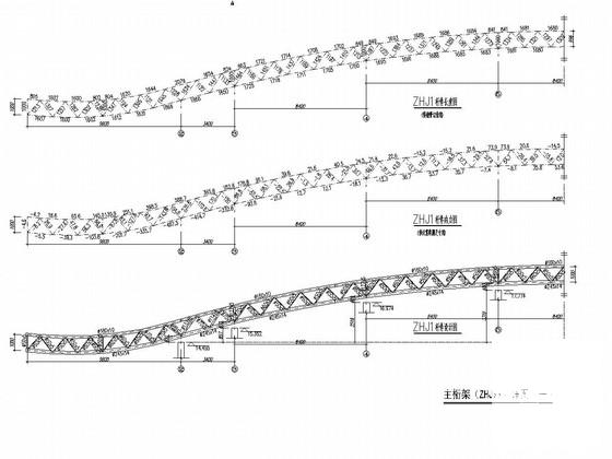 单层钢桁架结构体育馆结构CAD施工图纸（6度抗震）(平面布置图) - 4