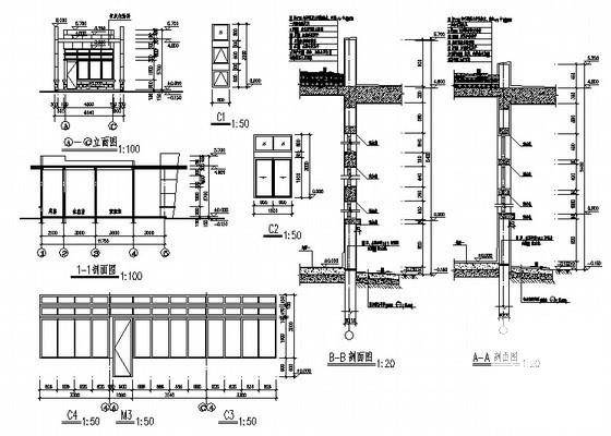 电视大学、广播专业学校新区大门建筑施工CAD图纸(工程结构) - 2