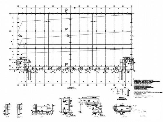 局部2层门式刚架钢结构工业厂房结构CAD施工图纸(基础梁配筋) - 2