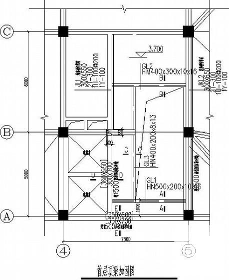 框架结构新增扶梯改造加固结构CAD施工图纸(混凝土) - 2