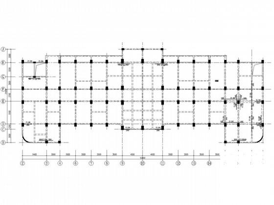 医院门诊楼综合楼加固改造结构CAD施工图纸(平面布置图) - 1