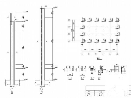 单层钢筋混凝土排架结构工业厂房结构CAD施工图纸(基础平面图) - 2