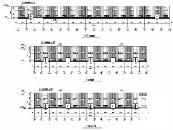 单层门刚结构冷弯型钢加工车间建筑结构CAD施工图纸（5T10T16T吊车） - 1