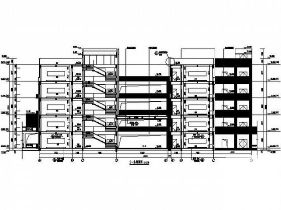 商业技术学院5层餐饮教学楼建筑施工CAD图纸 - 2