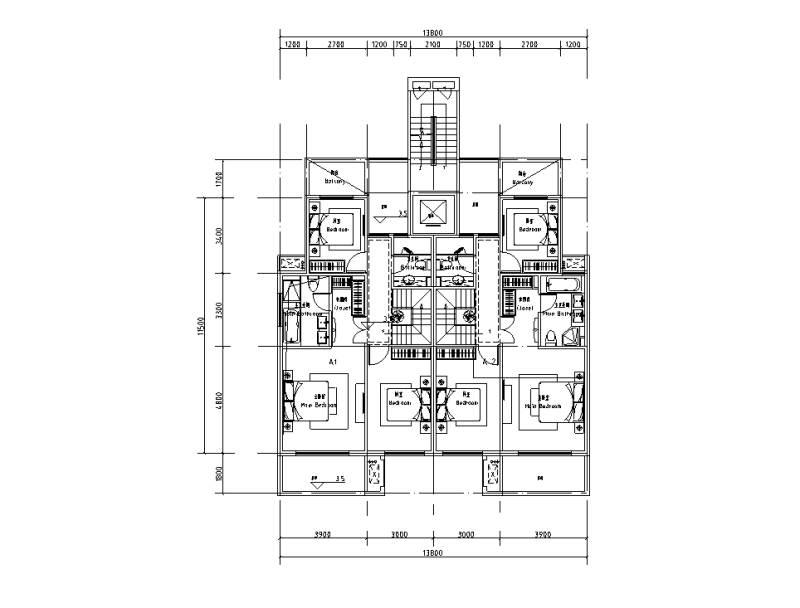 35+110㎡4层叠加别墅户型图设计 (1)