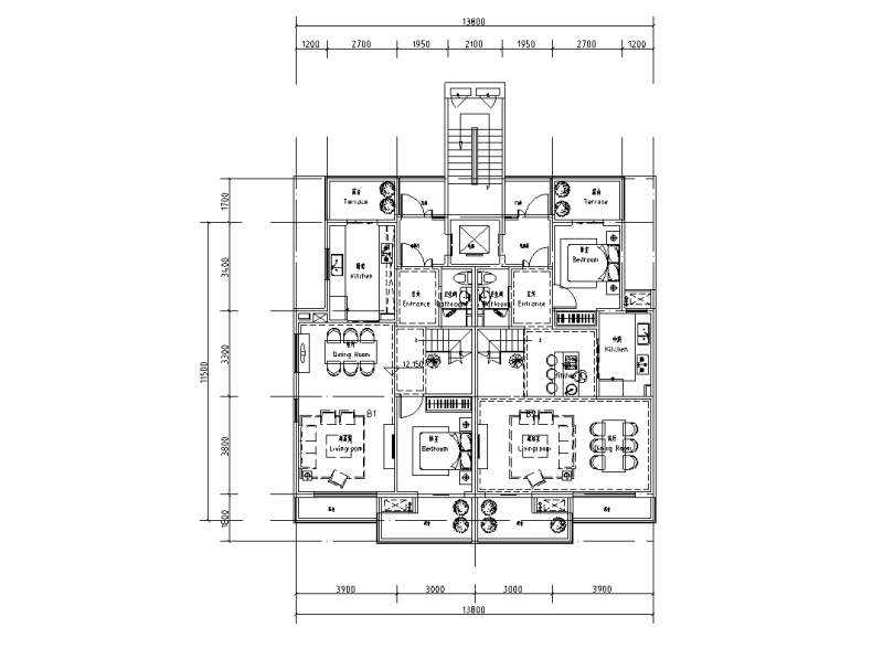 35+110㎡4层叠加别墅户型图设计 (2)