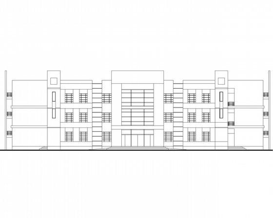 中学3层三十二班教学楼建筑方案设计CAD图纸（回字形）(平面图) - 1