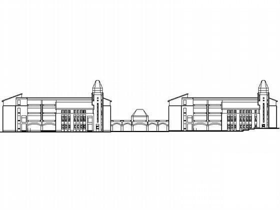 职业技术学校4层教学楼建筑施工CAD图纸 - 1