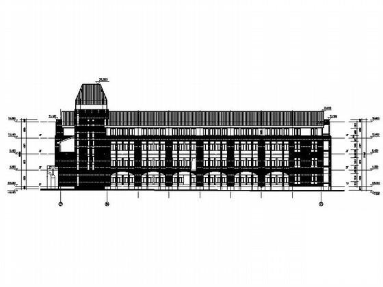 职业技术学校4层教学楼建筑施工CAD图纸 - 4