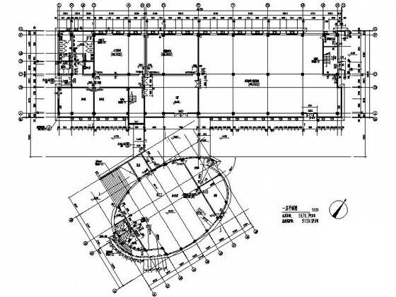 职业技术学校4层学生活动中心建筑施工CAD图纸 - 3