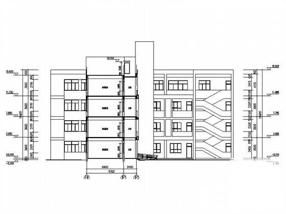 小学4层教学楼建筑施工CAD图纸 - 2