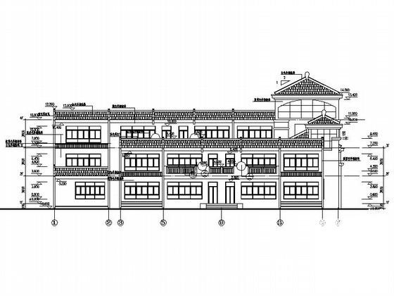 科学院3层九班幼儿园建筑施工CAD图纸 - 4
