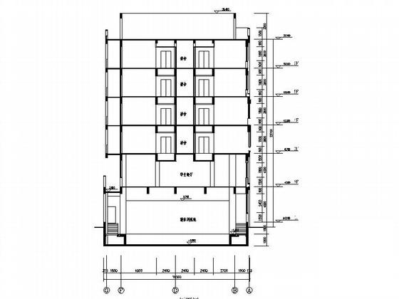 体育运动学校6层宿舍楼建筑施工CAD图纸(地下室平面图) - 2