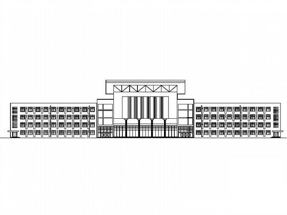 高中5层食堂宿舍多功能厅建筑施工CAD图纸(多媒体教室) - 1