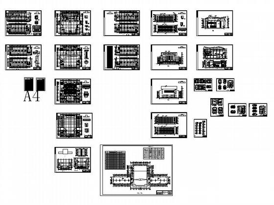 高中5层食堂宿舍多功能厅建筑施工CAD图纸(多媒体教室) - 5