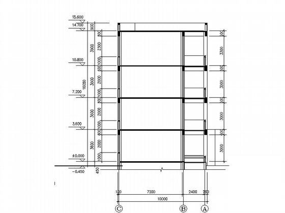 中心小学4层教学楼建筑施工套CAD图纸 - 2