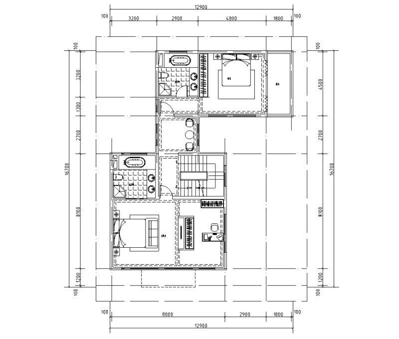 250㎡三层户型图设计 (1)