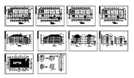 中西式小学4层教学楼建筑方案设计CAD图纸 - 4