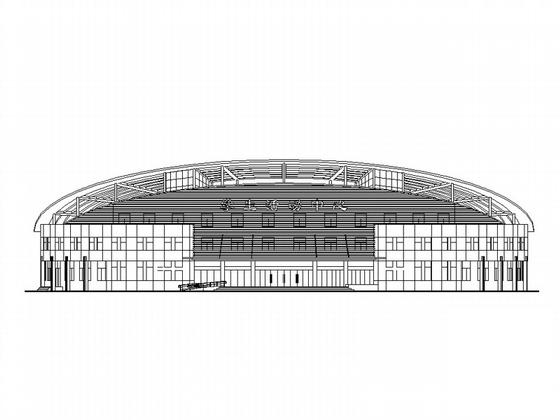 建工学院3层框架结构活动中心建筑CAD施工图纸 - 1