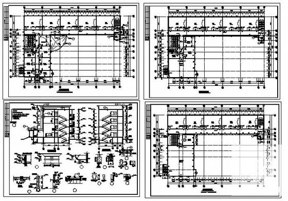 4层中学教学楼建筑施工CAD图纸(卫生间详图) - 3