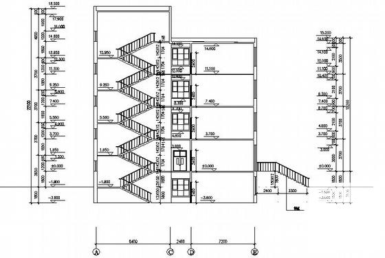育才中学4层教学楼建筑设计方案设计CAD图纸 - 2