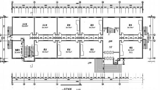 育才中学4层教学楼建筑设计方案设计CAD图纸 - 3