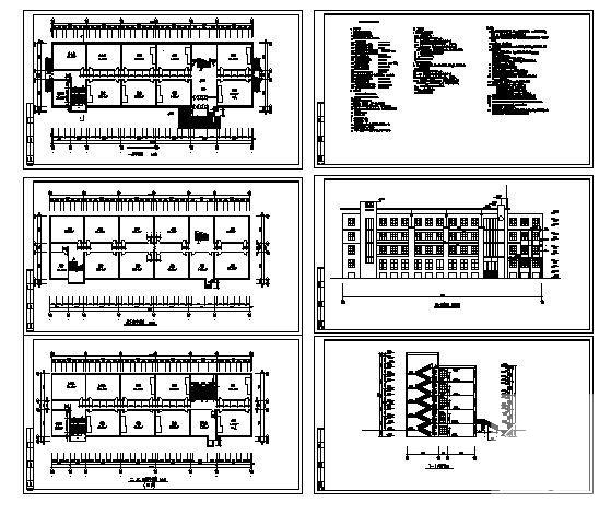 育才中学4层教学楼建筑设计方案设计CAD图纸 - 4