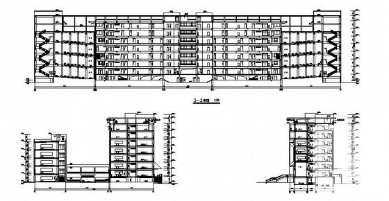 8层城市学院主教学楼建筑施工CAD图纸 - 2