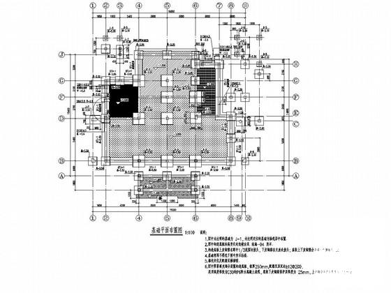 地上3层框架结构住宅楼改造加固结构CAD施工图纸(平面布置图) - 1