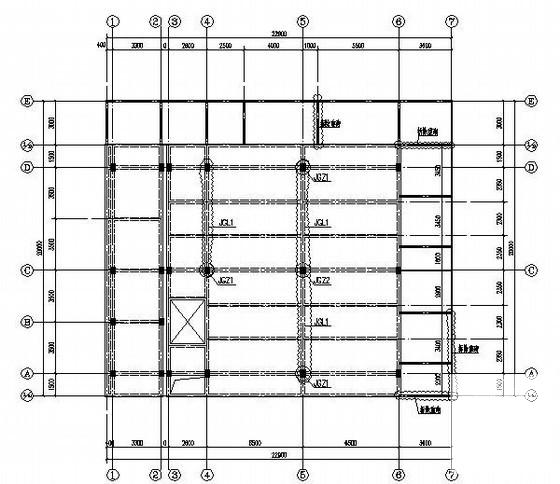 4层框架商业楼加固工程设计结构CAD施工图纸 - 1