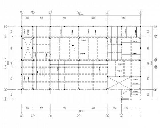 6层钢框架房管所办公楼结构CAD施工图纸(平面布置图) - 2