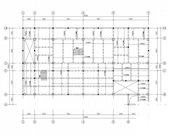 6层钢框架房管所办公楼结构CAD施工图纸(平面布置图) - 2