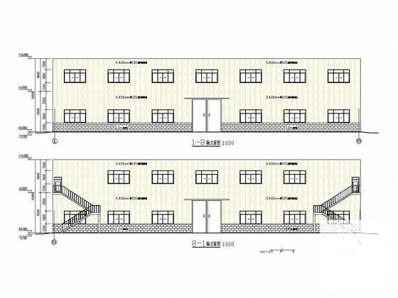 双层门式钢架厂房结构CAD施工图纸(建筑及计算书) - 1