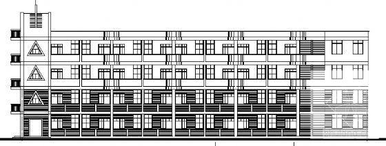 中心砖混结构4层小学建筑方案设计CAD图纸 - 1