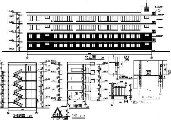 中心砖混结构4层小学建筑方案设计CAD图纸 - 2