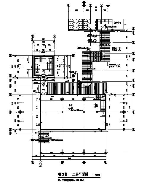 2层旅游风景区游客接待中心建筑施工CAD图纸（餐饮部、接待部、客房部） - 3