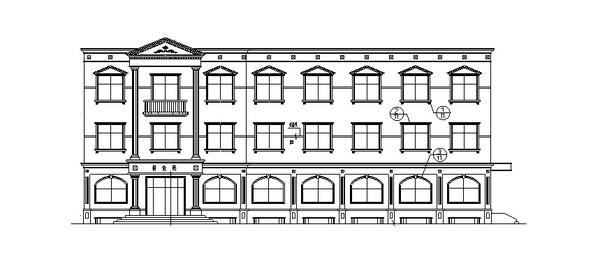 欧式独栋3层餐饮建筑设计方案CAD施工图纸 - 1