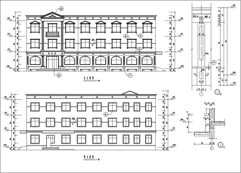 欧式独栋3层餐饮建筑设计方案CAD施工图纸 - 5