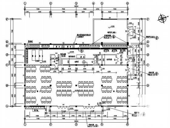 小学单层食堂建筑CAD施工图纸 - 3