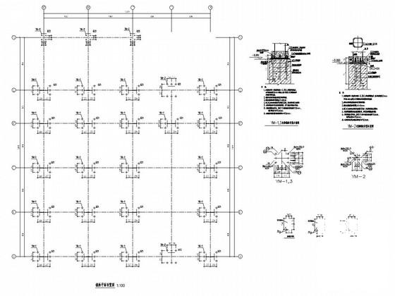 4S店带夹层轻钢结构CAD施工图纸（建施）(平面布置图) - 2