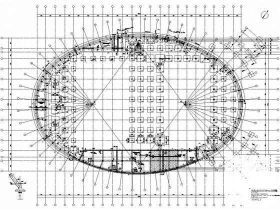 框架-钢支撑钢结构屋盖奥林匹克公园体育馆结构CAD施工图纸(柱下独立基础) - 1