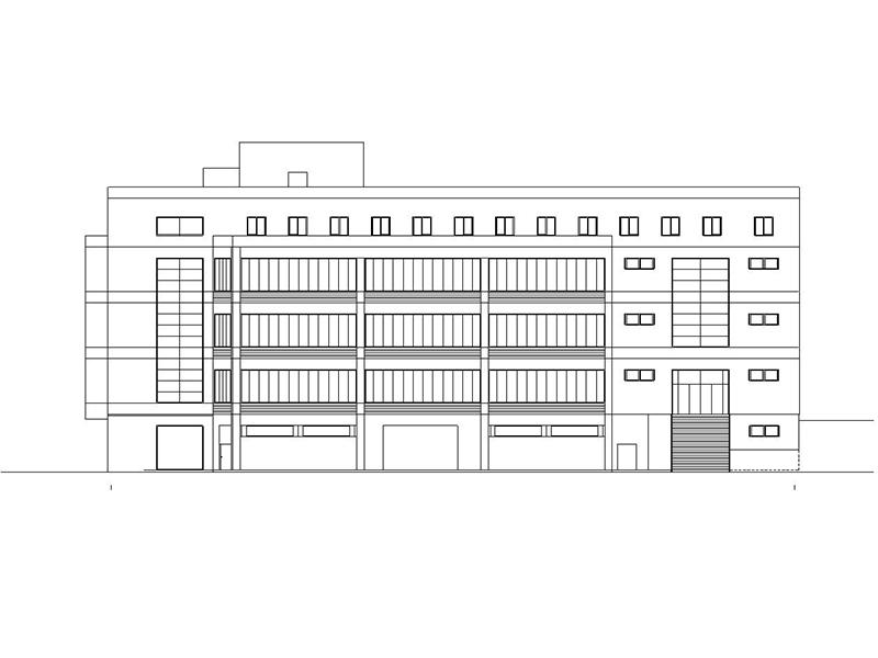 5层大学食堂建筑施工CAD图纸（水暖电及pkpm模型） - 1