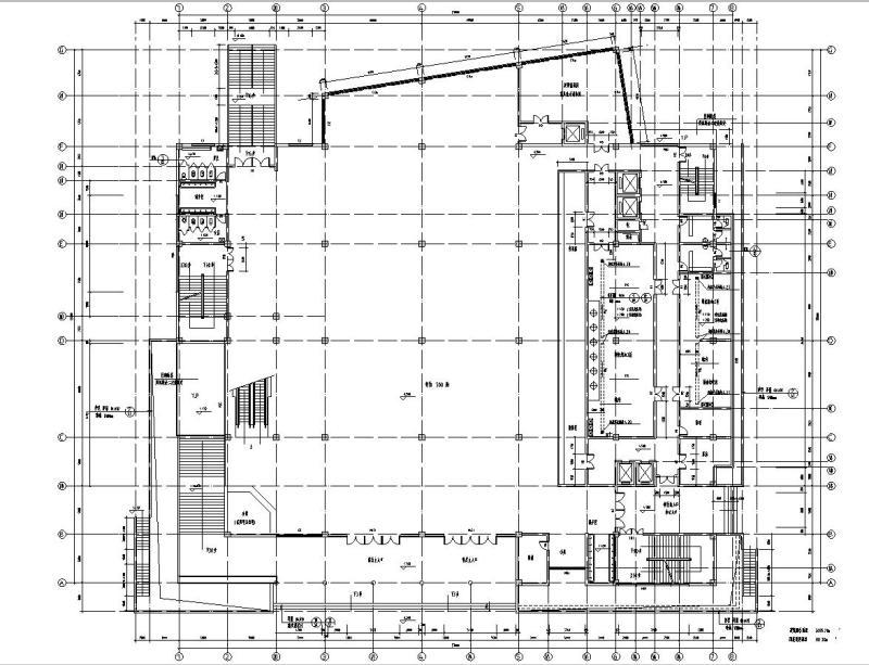 5层大学食堂建筑施工CAD图纸（水暖电及pkpm模型） - 3