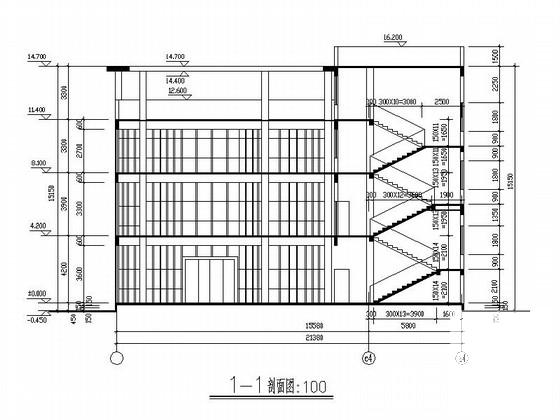 多层框架结构商务会所建筑施工CAD图纸 - 2